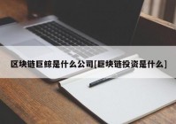 区块链巨鲸是什么公司[巨块链投资是什么]