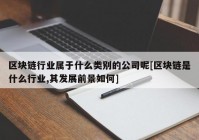 区块链行业属于什么类别的公司呢[区块链是什么行业,其发展前景如何]