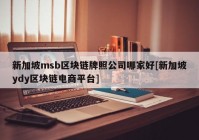 新加坡msb区块链牌照公司哪家好[新加坡ydy区块链电商平台]